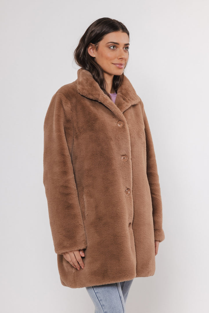 Nonna Faux Fur Coat - Twig