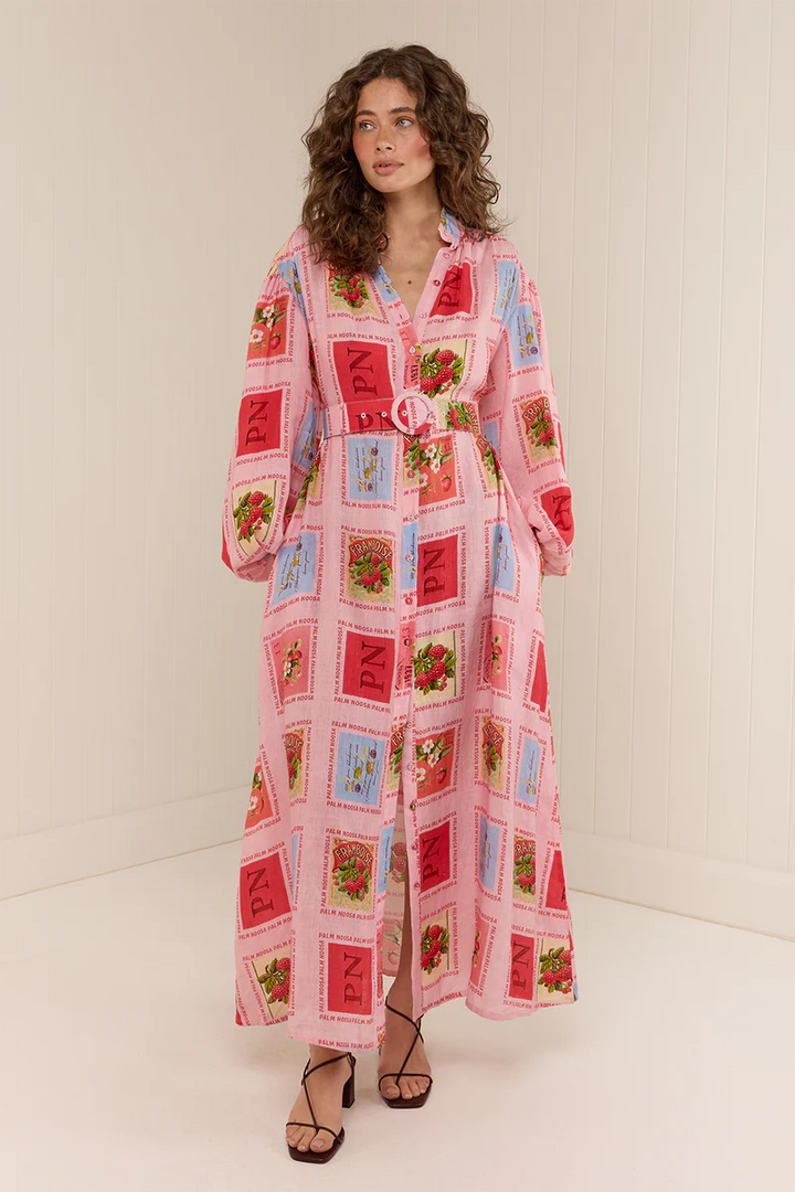 Noddy Dress - Strawberry Stamp