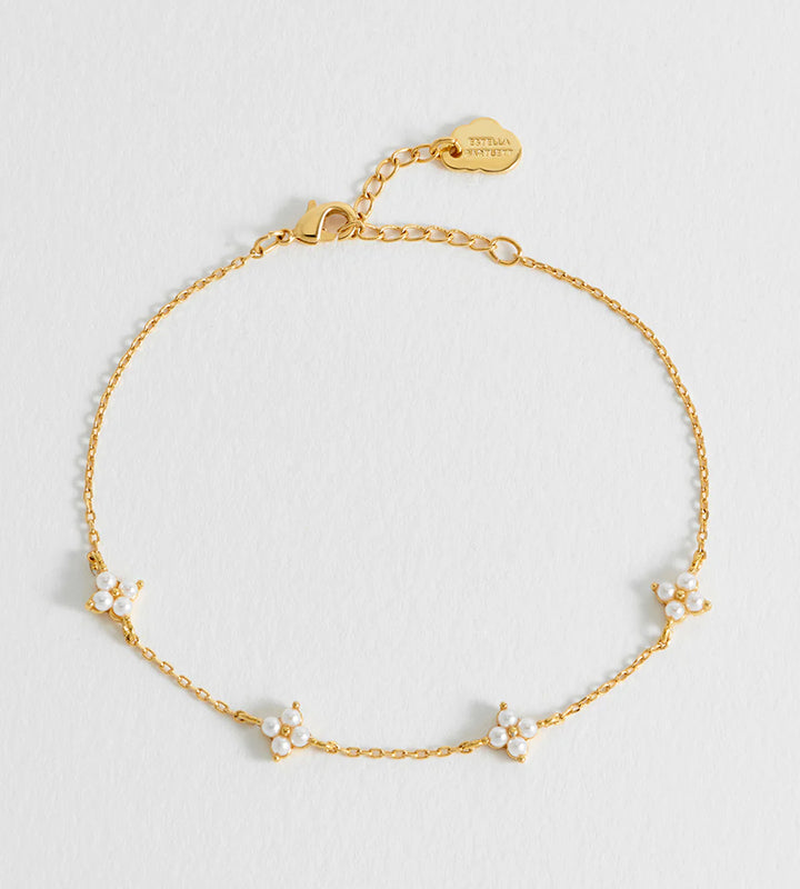 EBB6873G Pearl multi flower bracelet