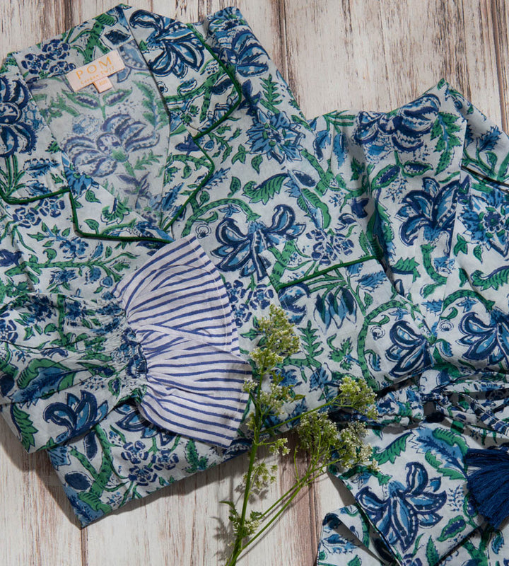 Coco Long PJ Set - Blue Flower