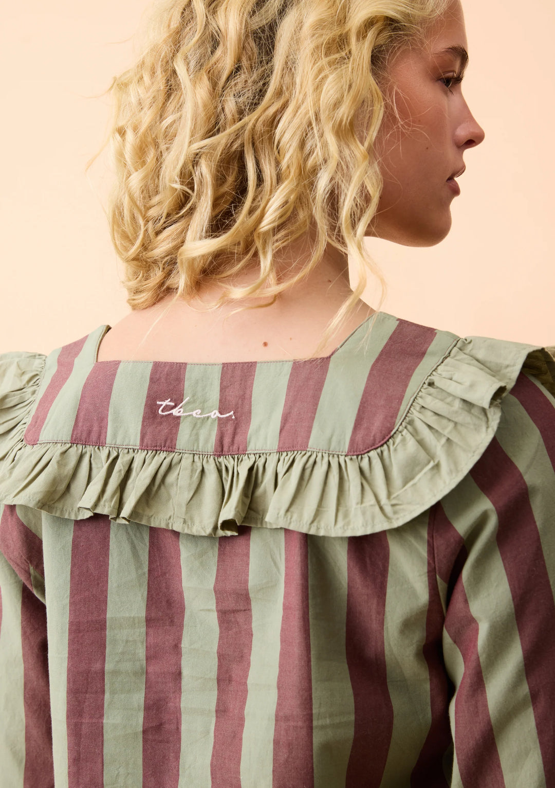 Cotton Pyjamas Sage &amp; Brown Stripe