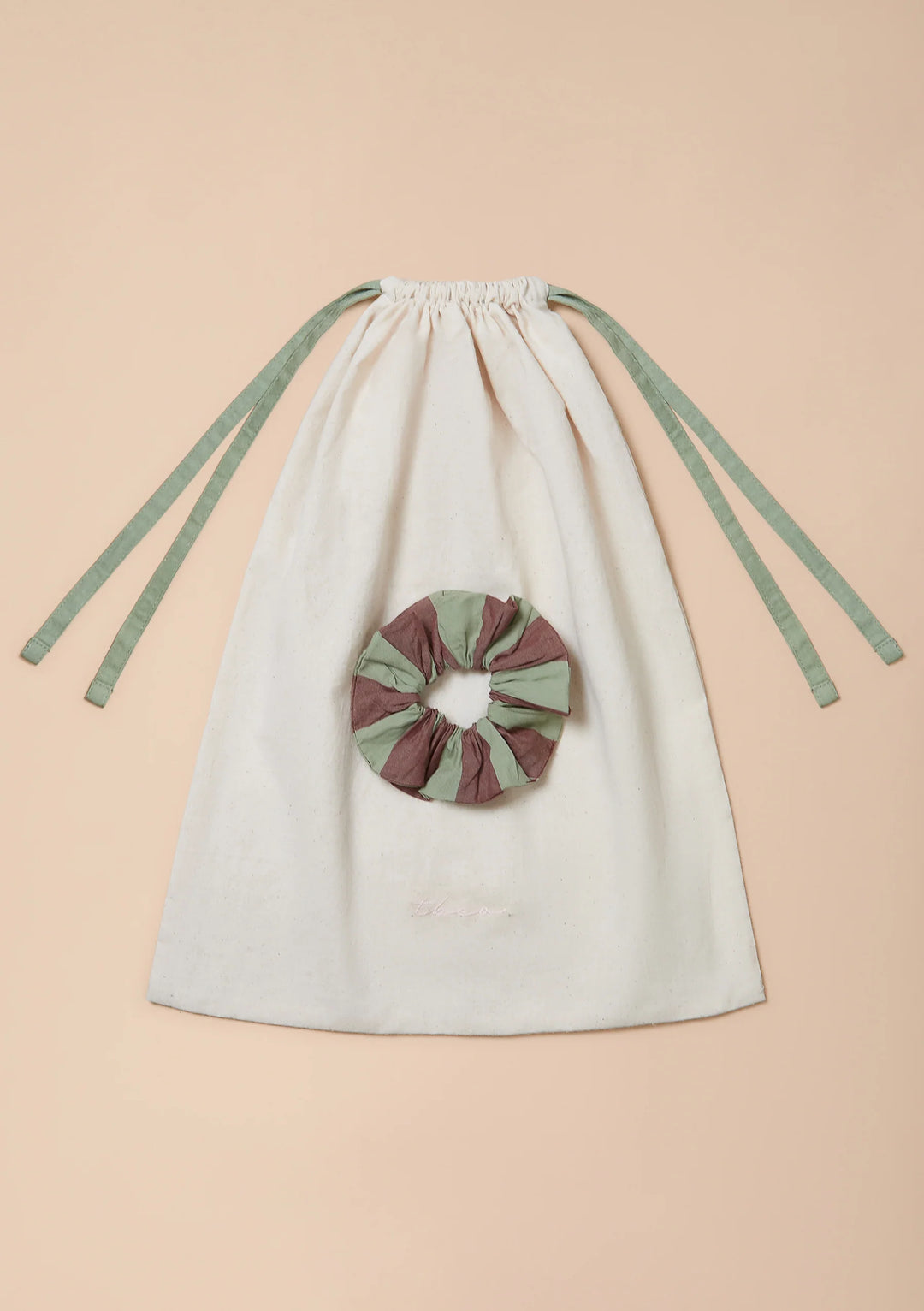Cotton Pyjamas Sage &amp; Brown Stripe
