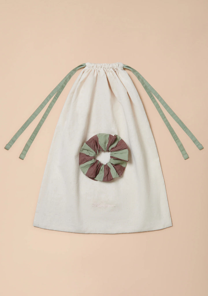 Cotton Pyjamas Sage &amp; Brown Stripe