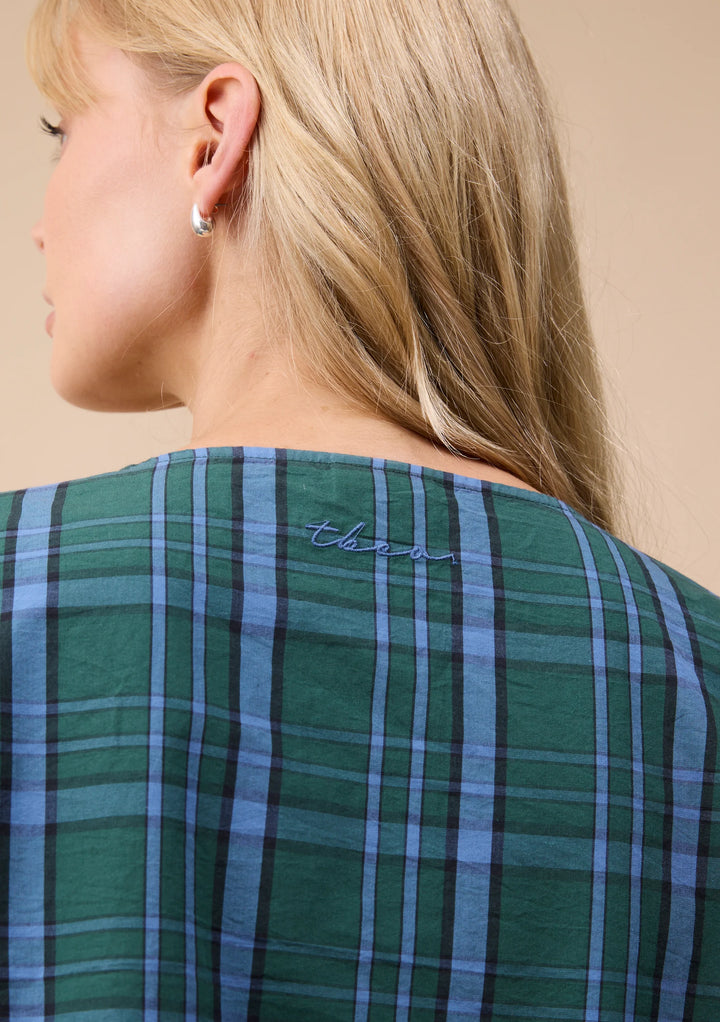 Cotton Pyjamas Green Tartan Ruffle