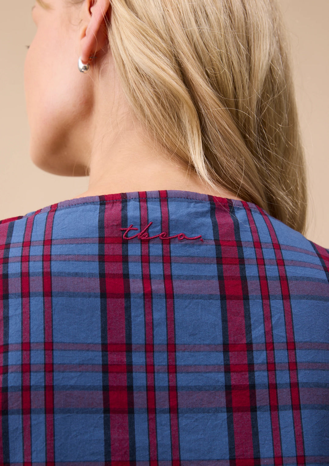 Cotton Pyjamas Navy Tartan Ruffle