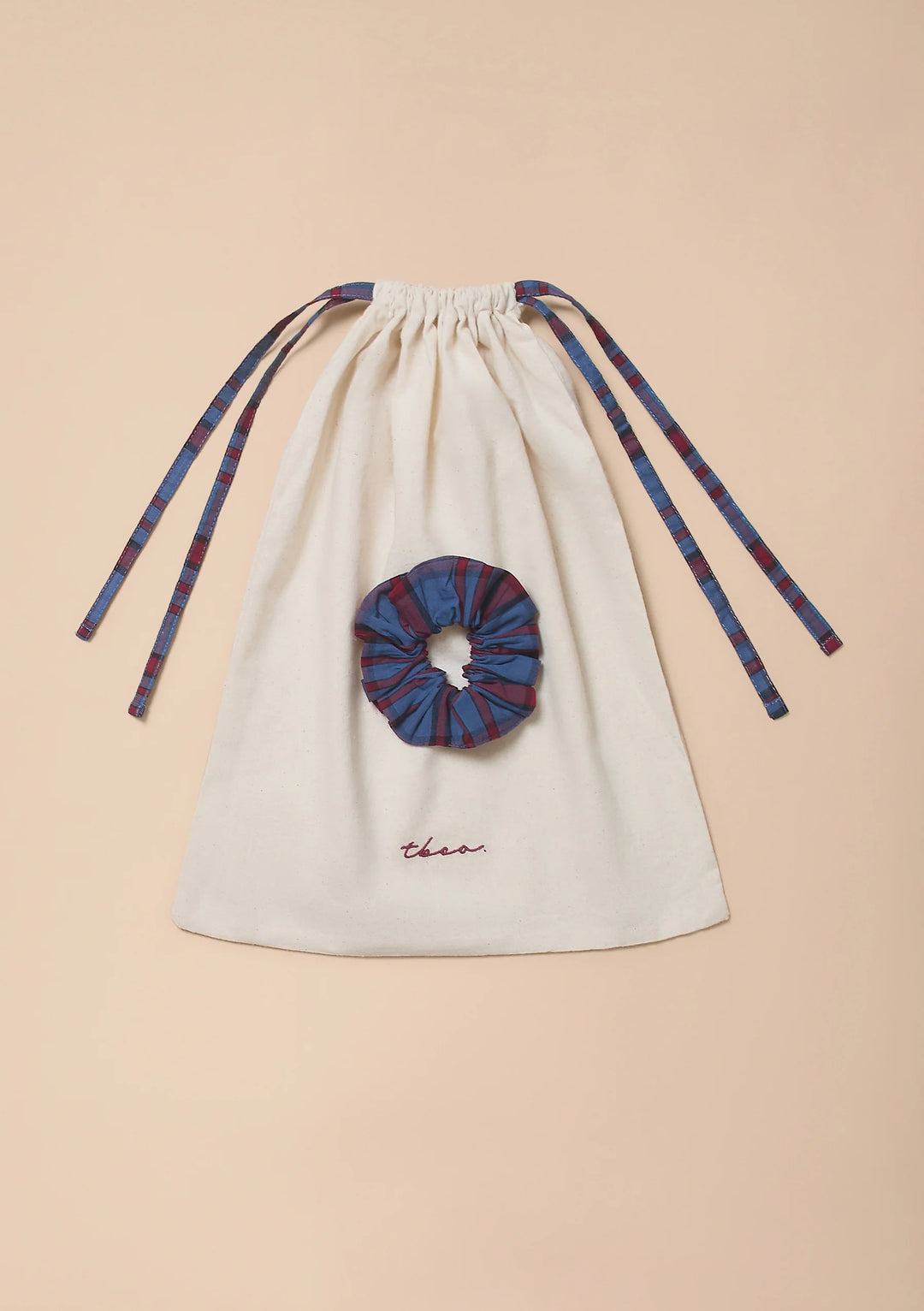 Cotton Pyjamas Navy Tartan Ruffle