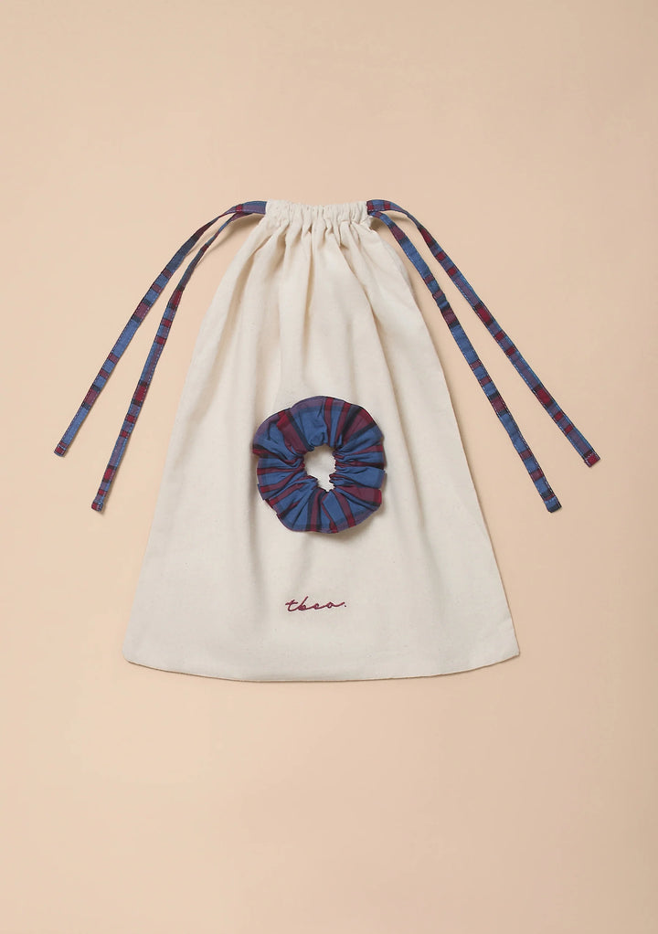 Cotton Pyjamas Navy Tartan Ruffle