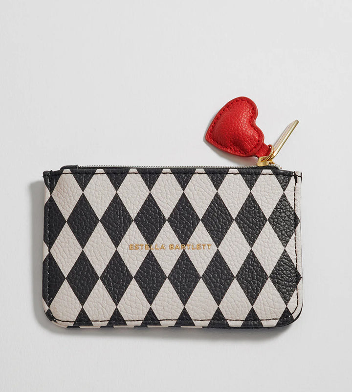 EBP6951 Harlequin Print Purse Black/Ivory