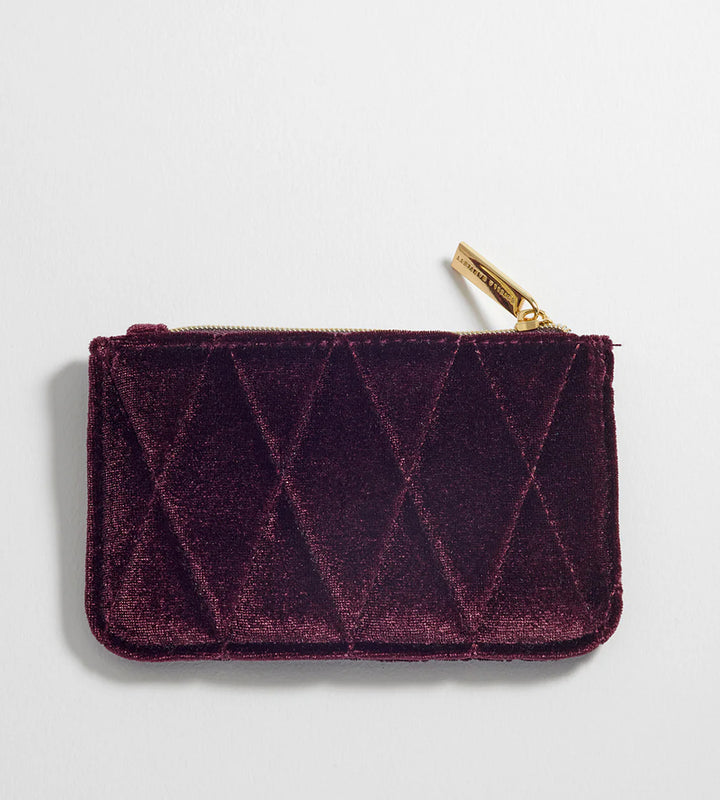 EBP6948 Quilted card purse burgundy velvet