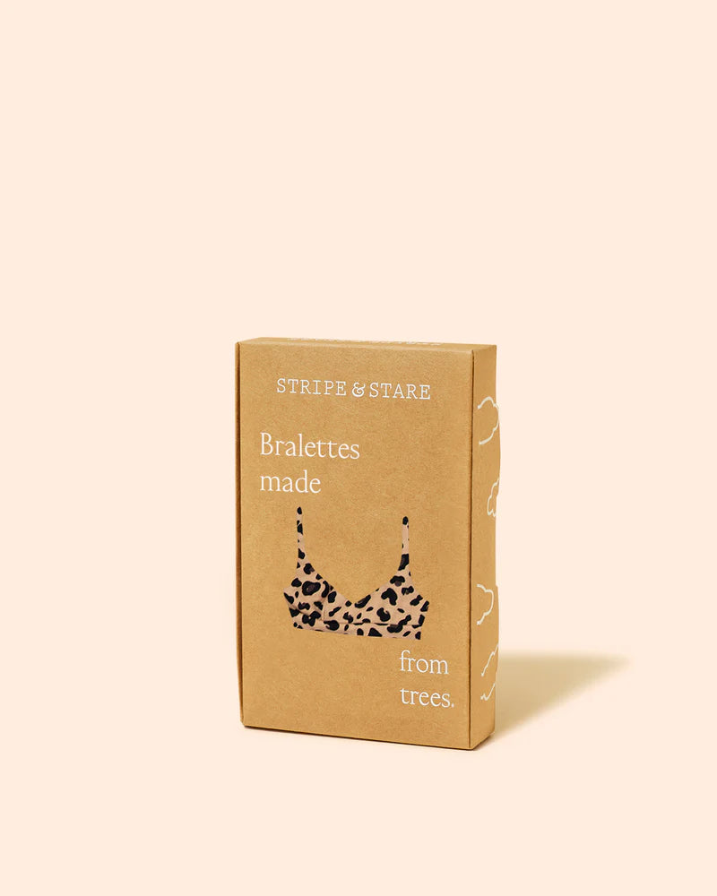 Cross Over Bra Peach Latte Leopard