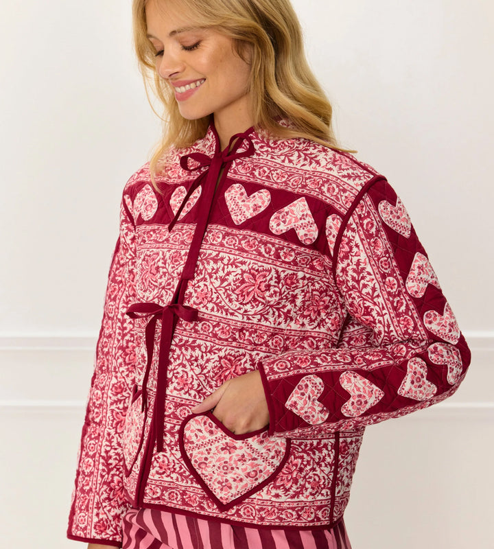 Burgundy Patchwork Penny Jacket