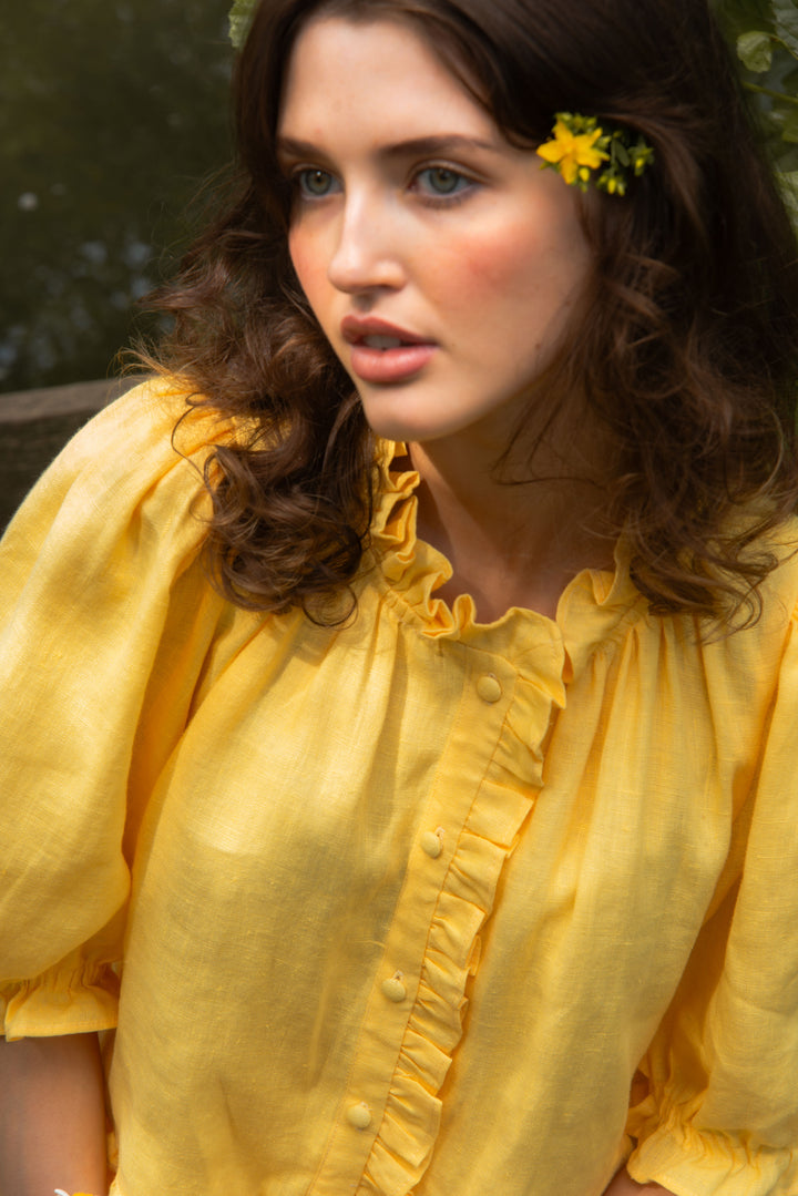 Delphine Top - Buttercup Yellow