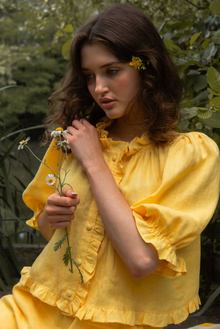 Delphine Top - Buttercup Yellow