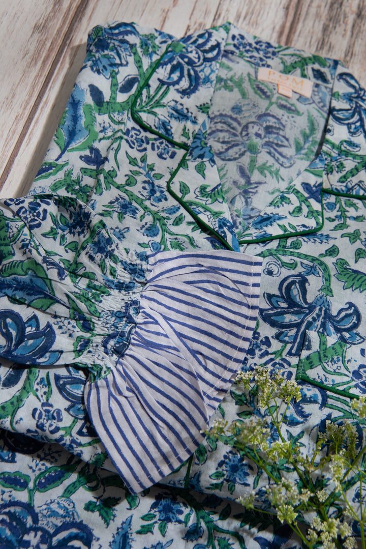 Coco Long PJ Set - Blue Flower