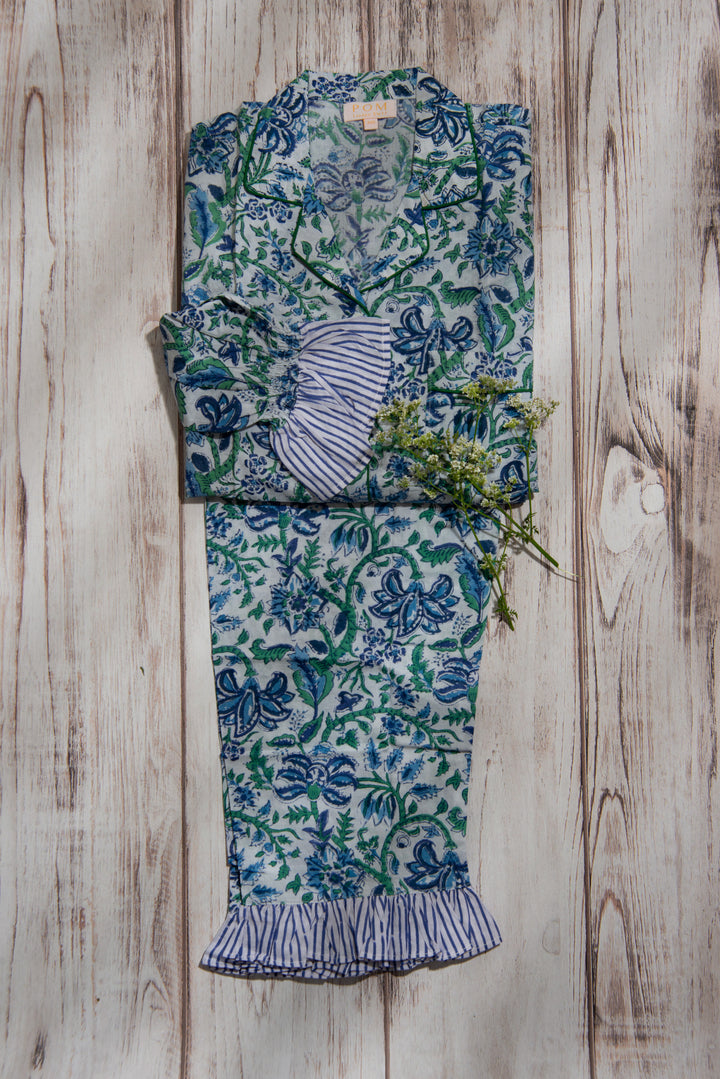 Coco Long PJ Set - Blue Flower