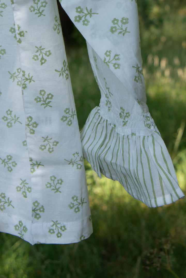Coco Long PJ Set - Spring Greens Spray Flowers