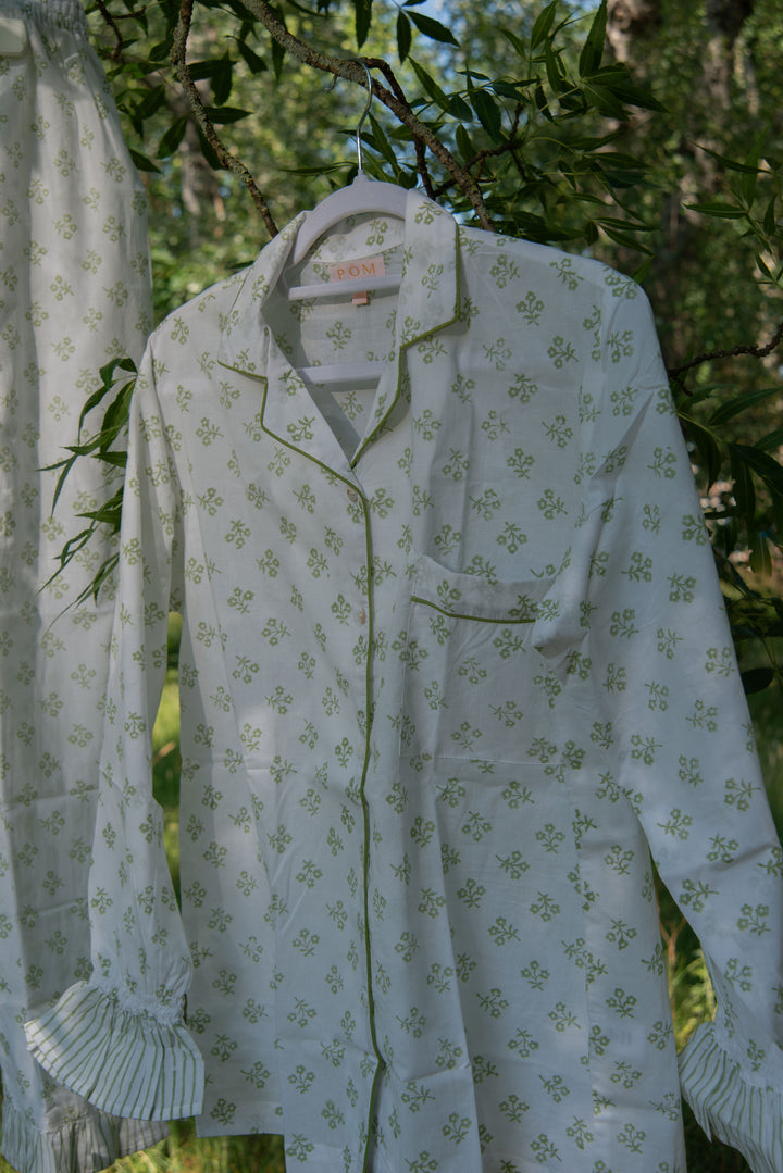 Coco Long PJ Set - Spring Greens Spray Flowers