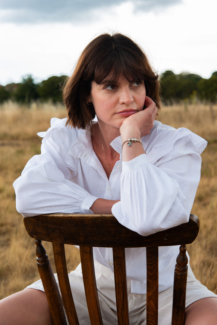 Willow Blouse in White Linen