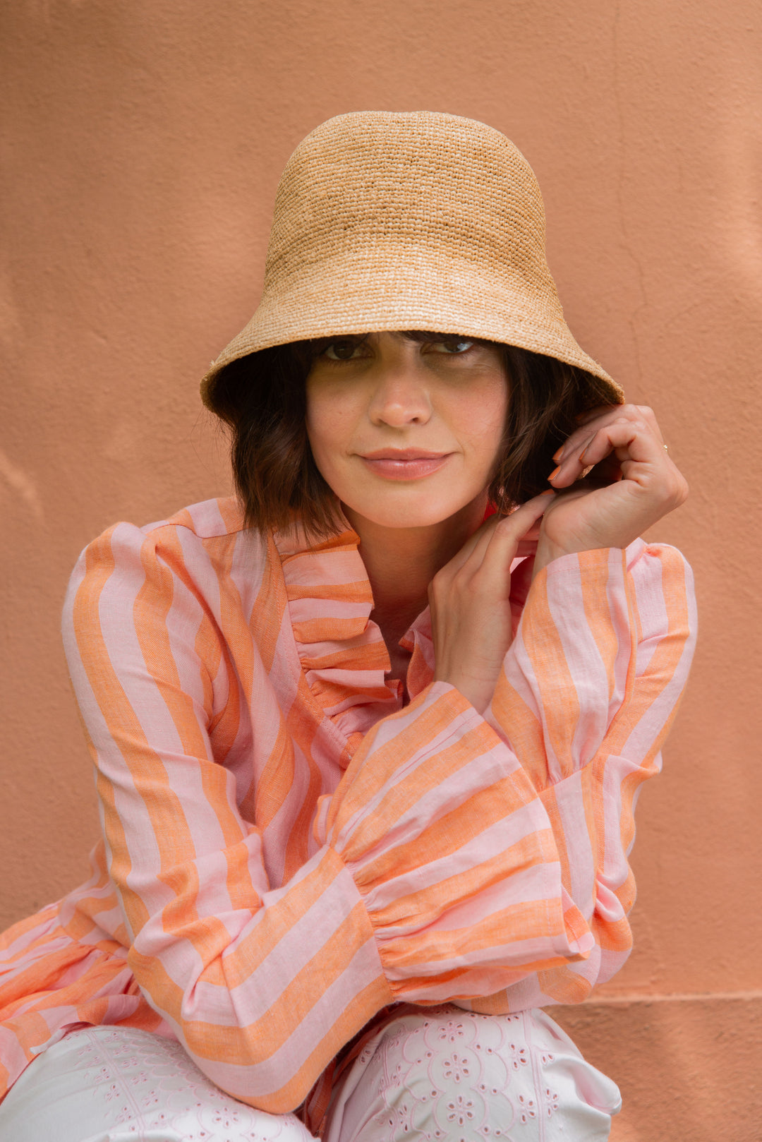 Tinky Stripe Blouse in Orange & Pink