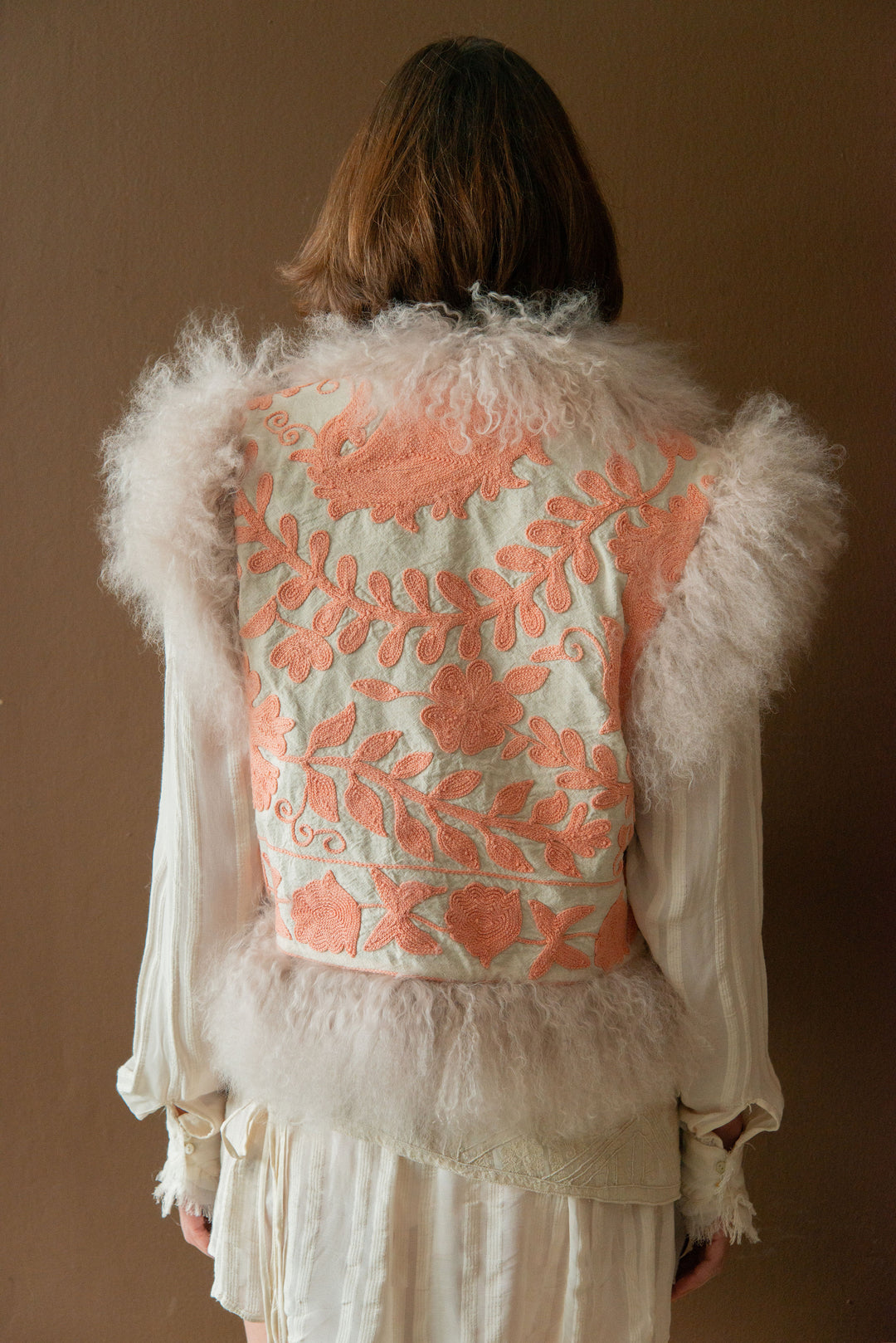 POM x Marais Calla Suzani Reversible Gilet - Peach Pink