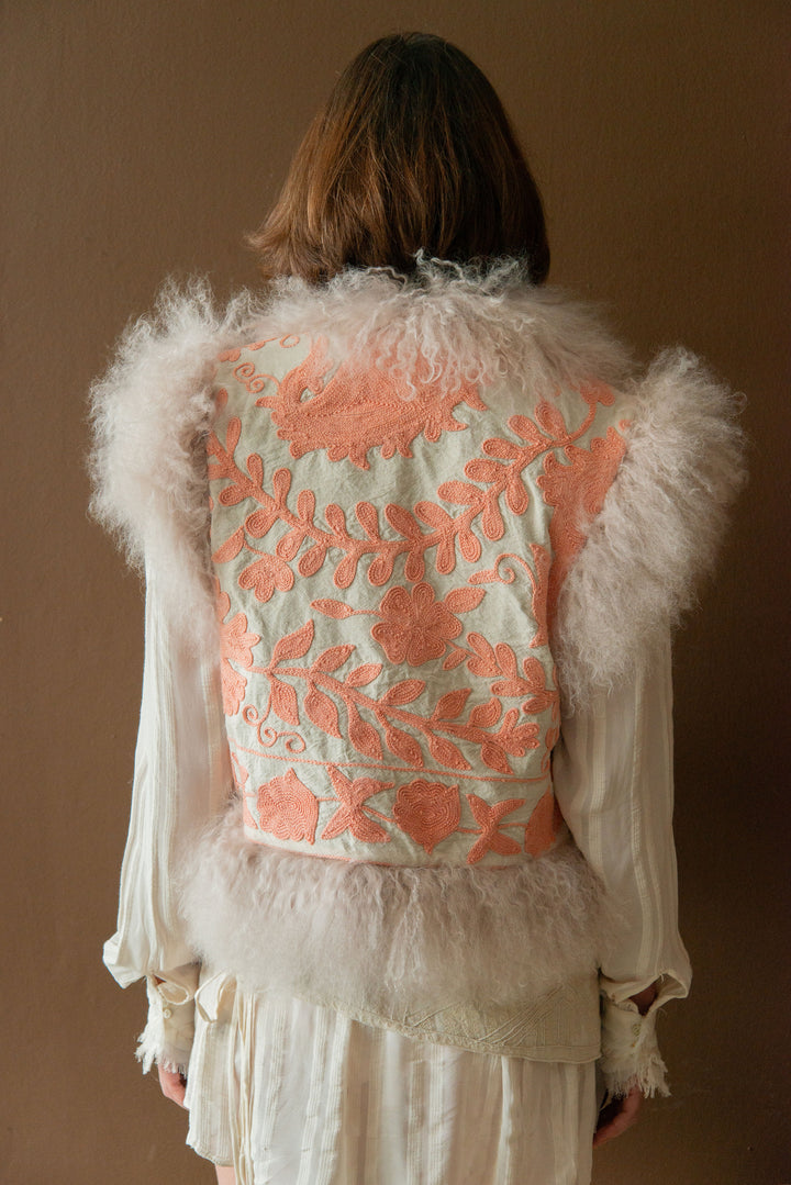 POM x Marais Calla Suzani Reversible Gilet - Peach Pink