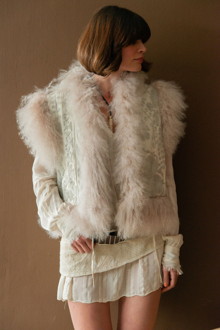 POM x Marais Calla Suzani Reversible Gilet - Silver