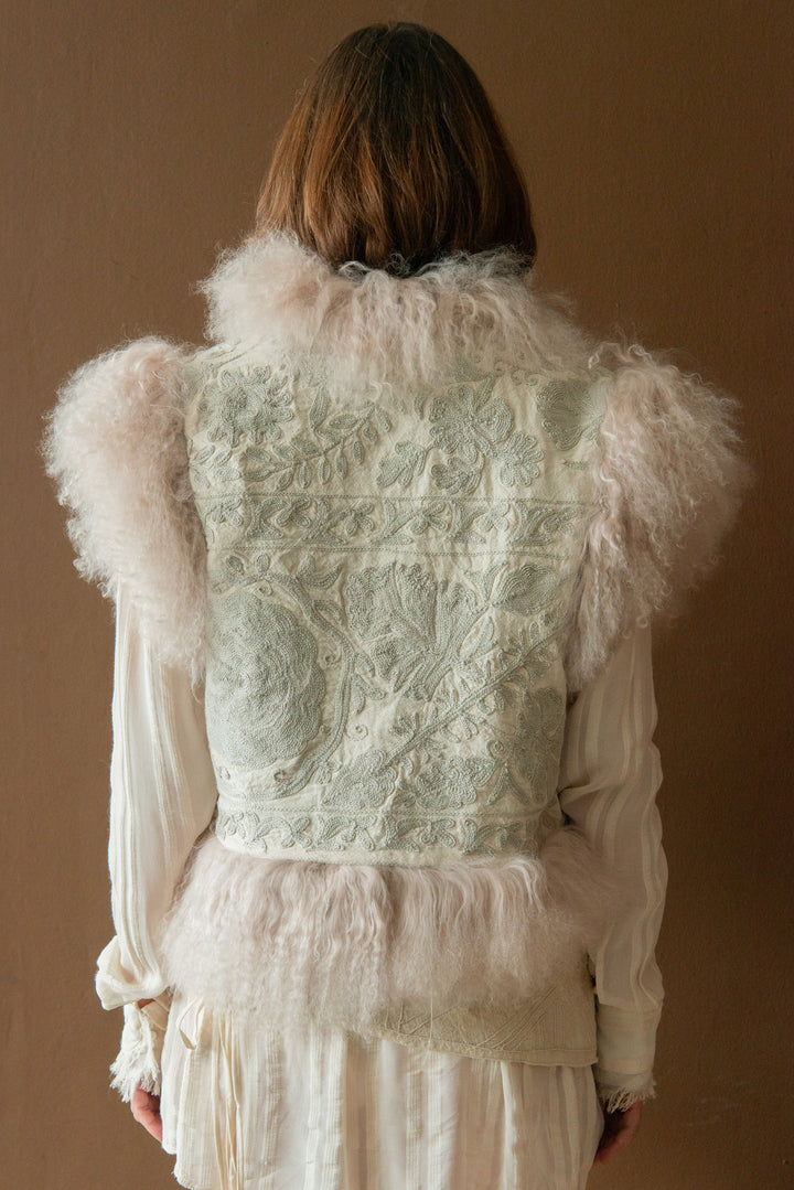 POM x Marais Calla Suzani Reversible Gilet - Silver