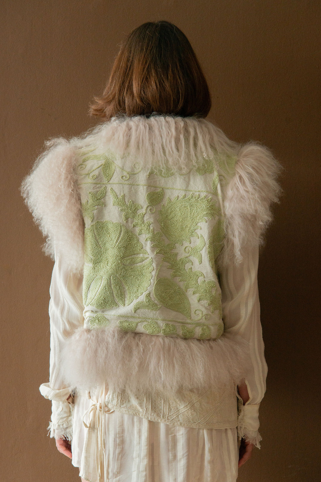 POM x Marais Calla Suzani Reversible Gilet - Pistachio