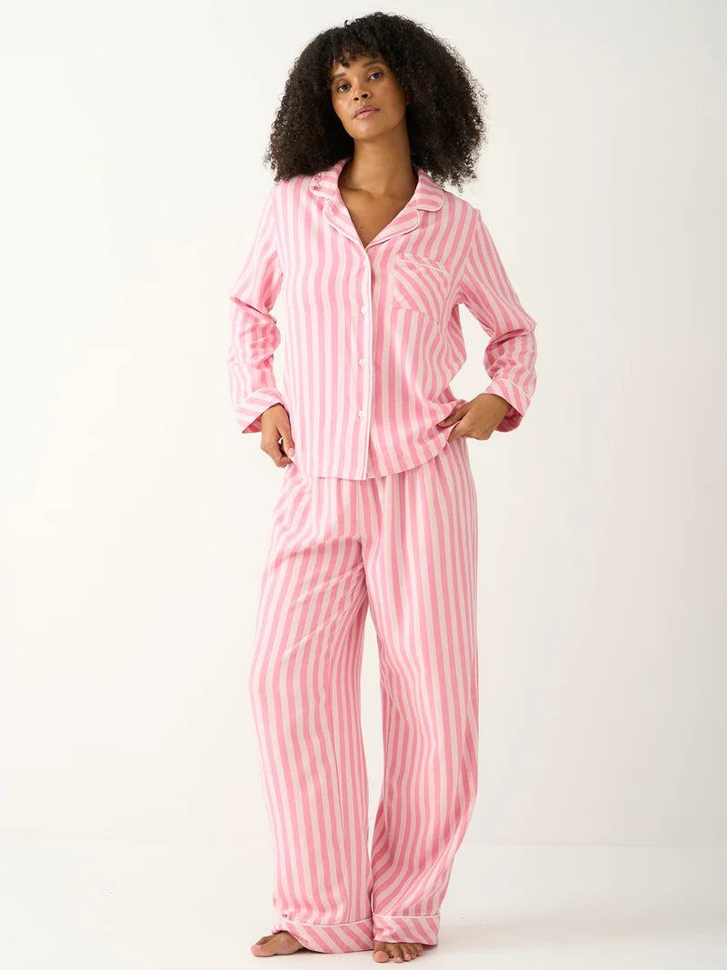 Ecovero Pyjama Bottoms - Pop Pink Stripe