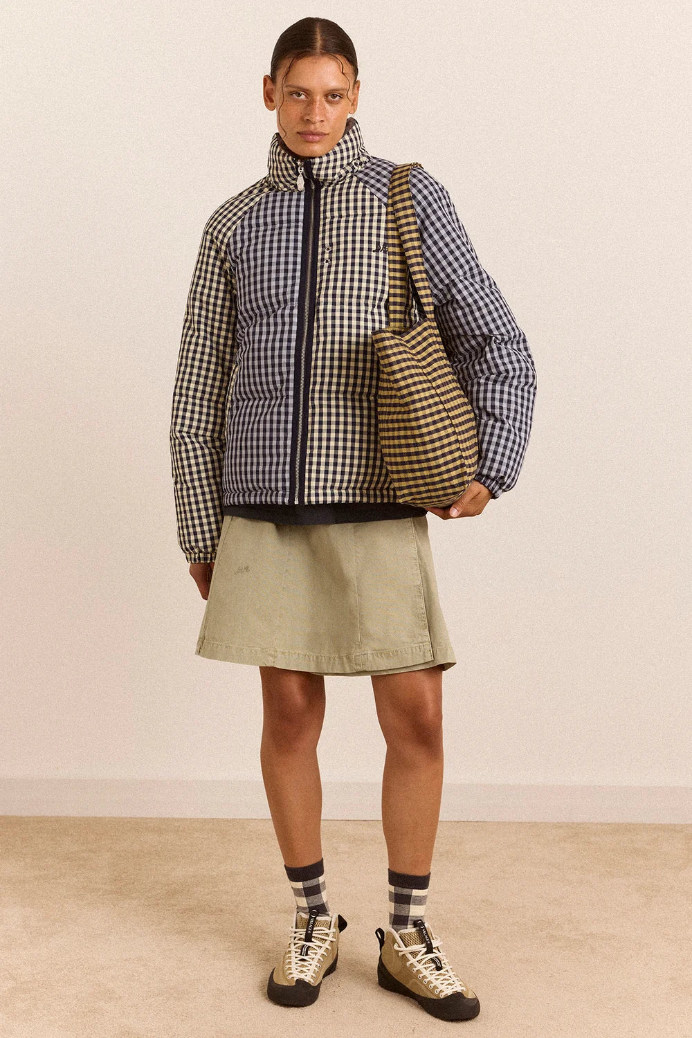 Reversible Opal Puffer - Mix Gingham
