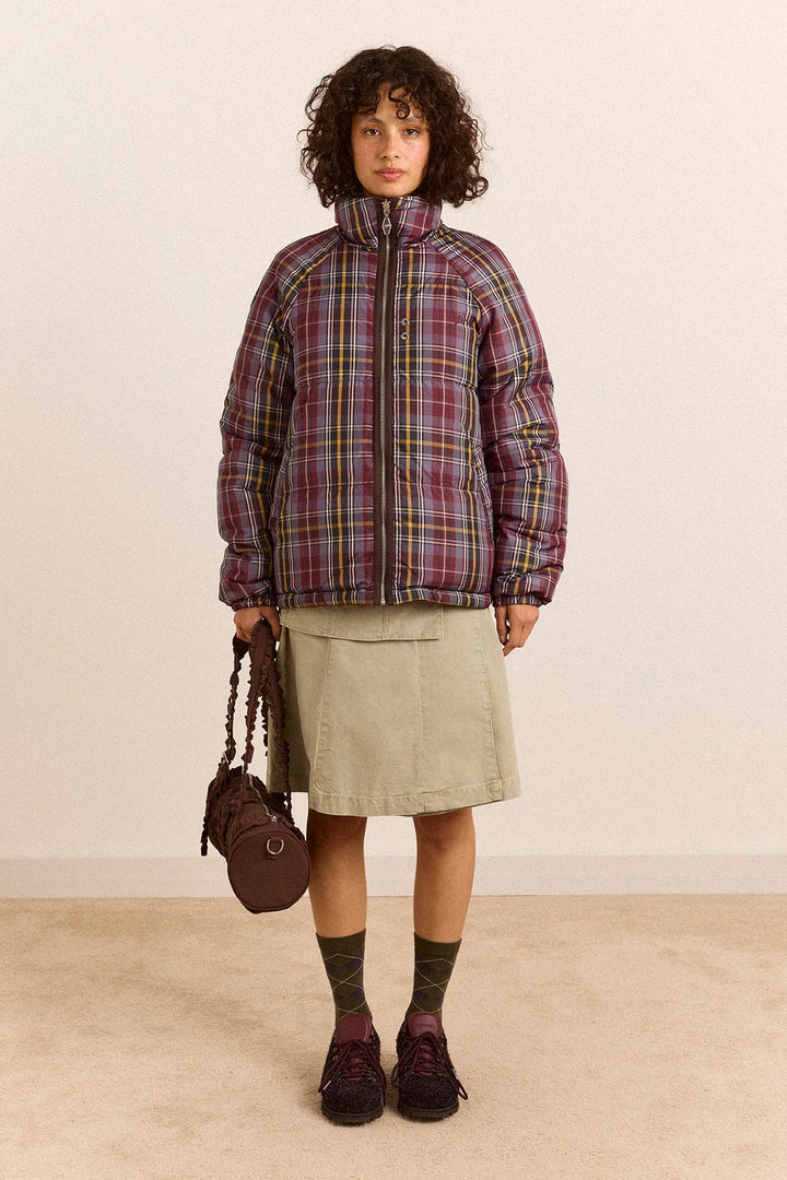 Reversible Opal Puffer - Plum Check