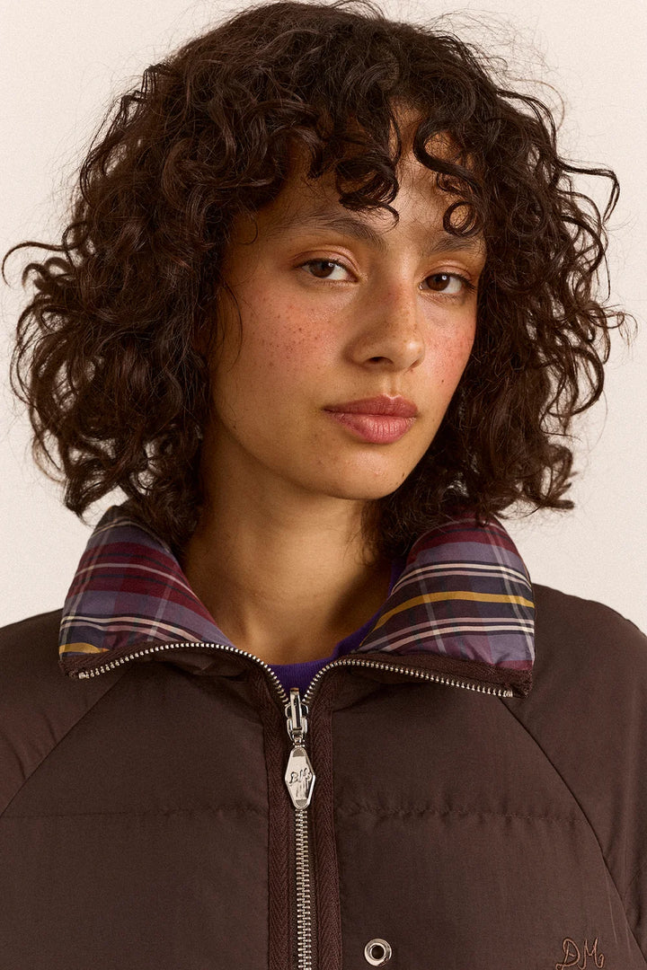 Reversible Opal Puffer - Plum Check