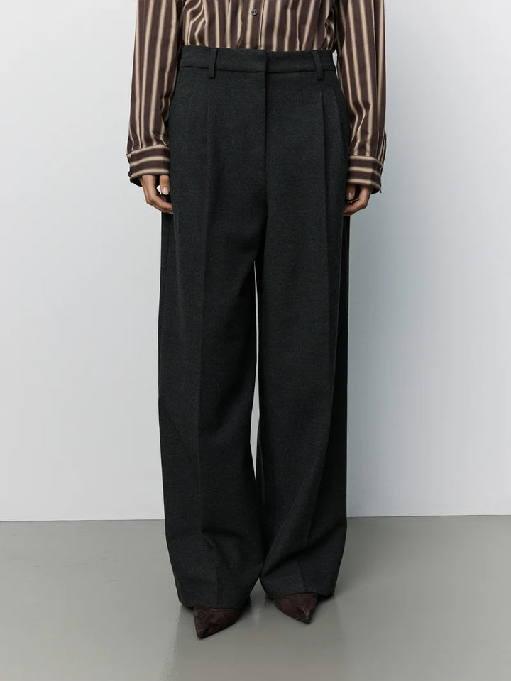Rosalinda Wide Leg Trousers - Dark Grey