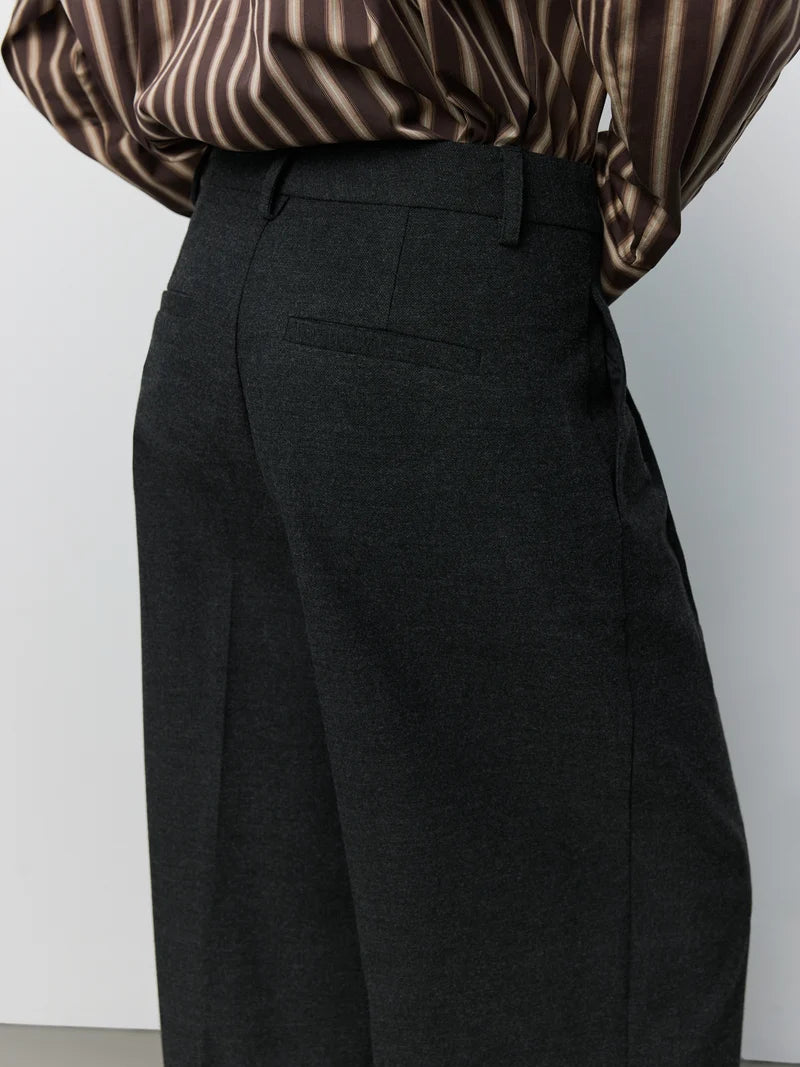 Rosalinda Wide Leg Trousers - Dark Grey