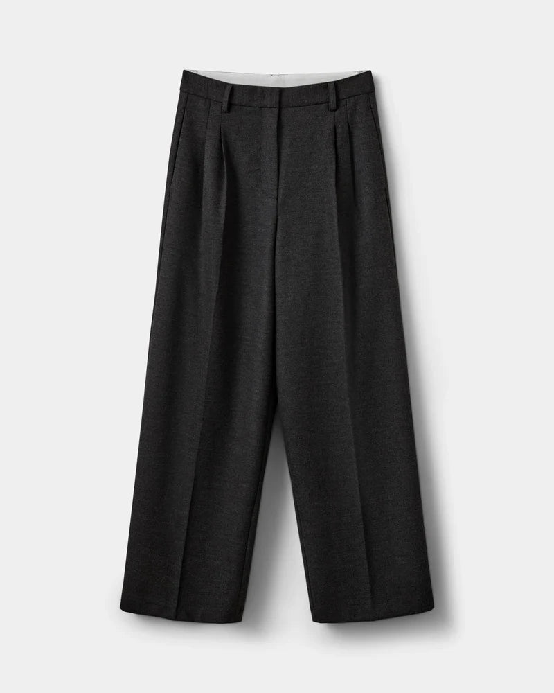 Rosalinda Wide Leg Trousers - Dark Grey