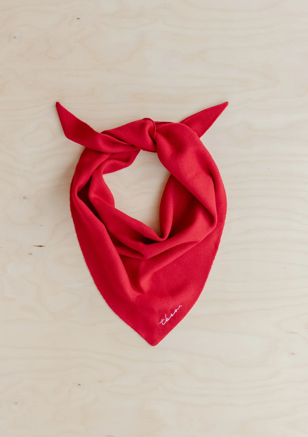 Merino Triangle Scarf Red