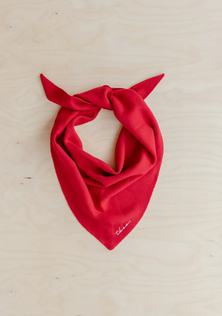 Merino Triangle Scarf Red