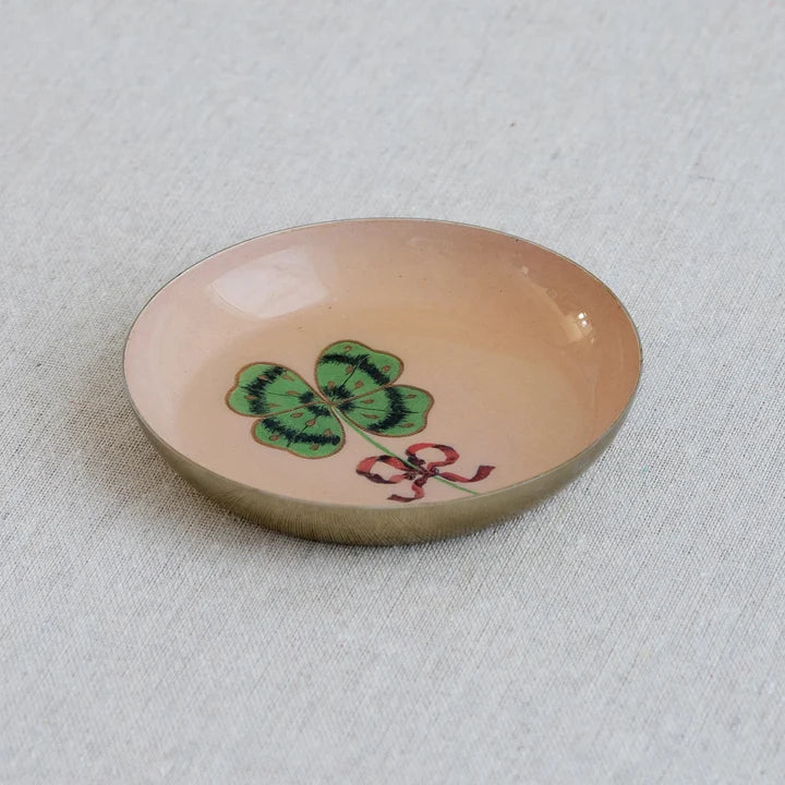 Round Enamel Tray - Clover