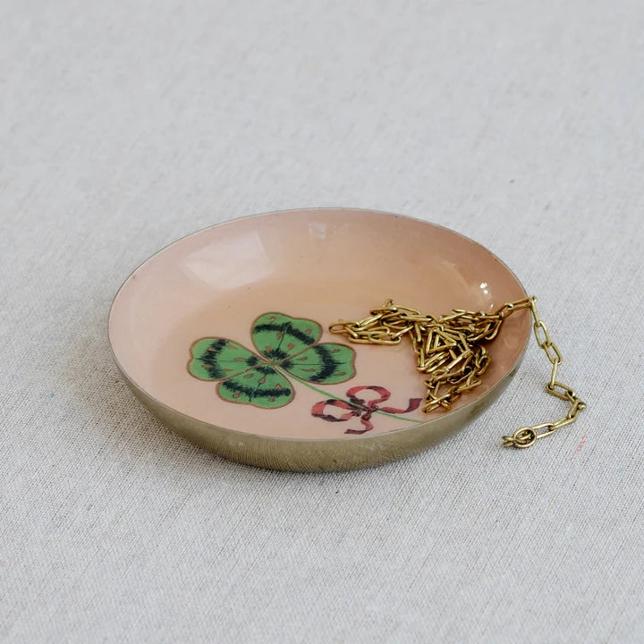 Round Enamel Tray - Clover