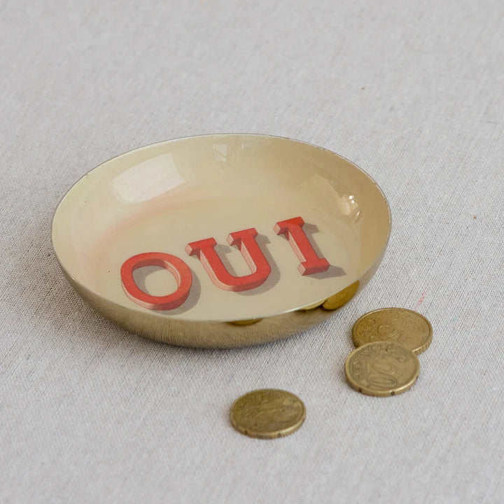 Round Enamel Tray - Oui
