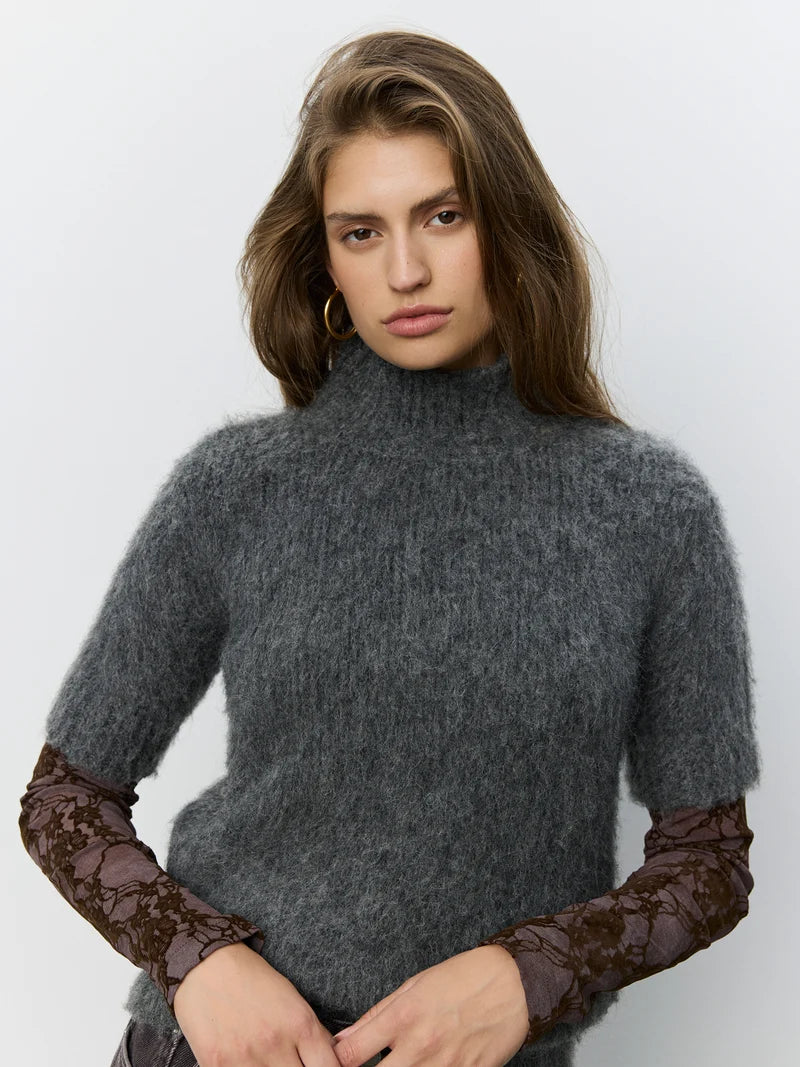 Saminasw Knit Top - Dark Grey