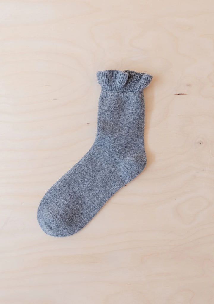Merino Wool Frilly Socks Charcoal
