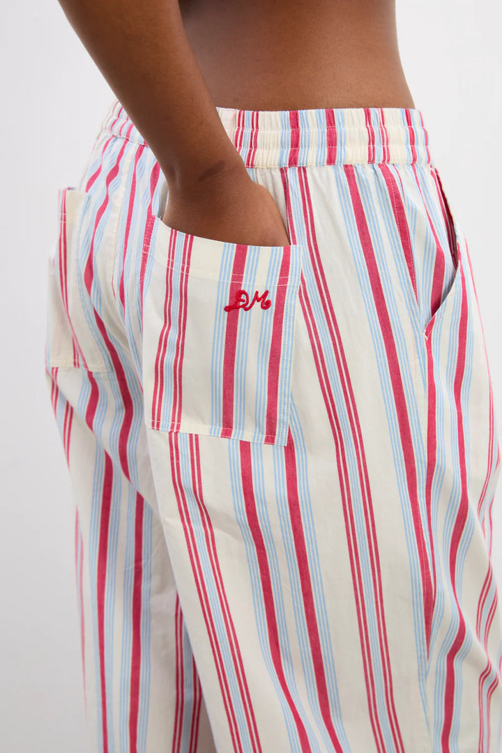 Georgia Trousers - Butter Cherry Stripe