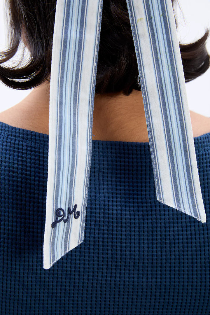 Garter Bun Wrap - Blue Stripe