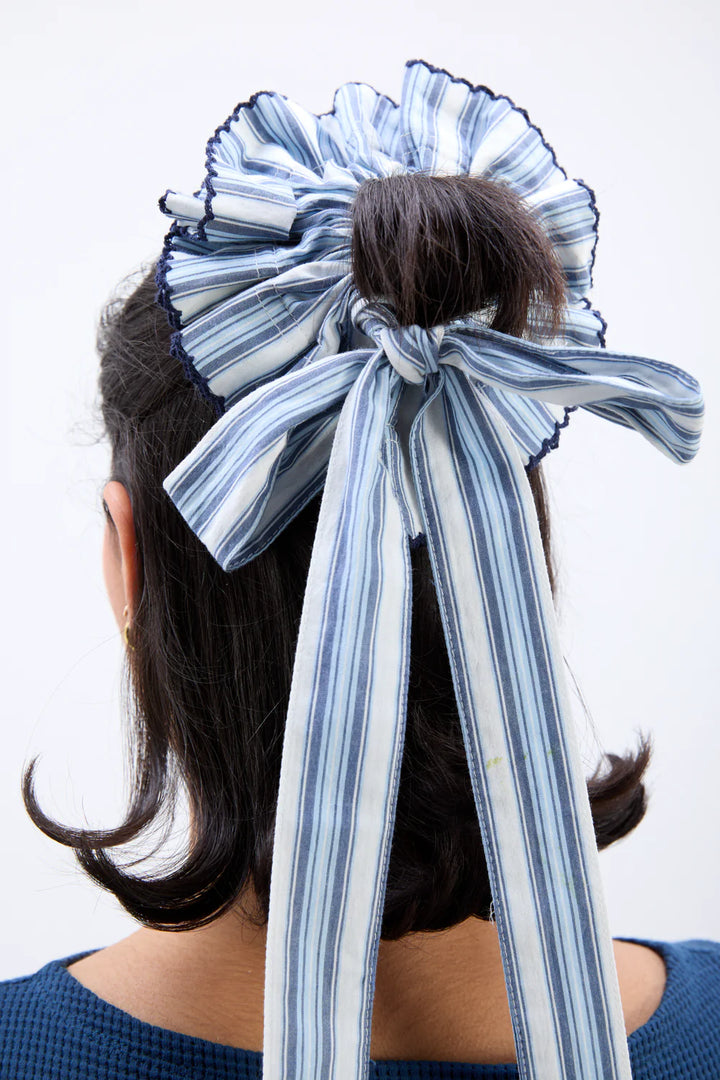 Garter Bun Wrap - Blue Stripe