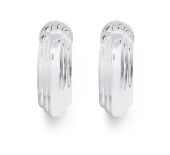 Flat Ridge Hoops - Silver