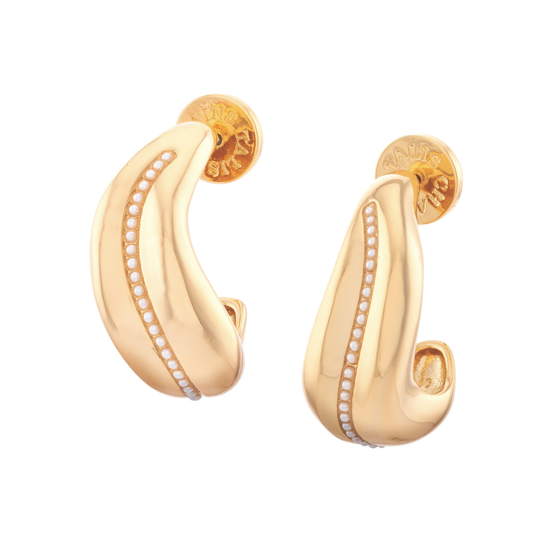 Wave Earrings - Pearl