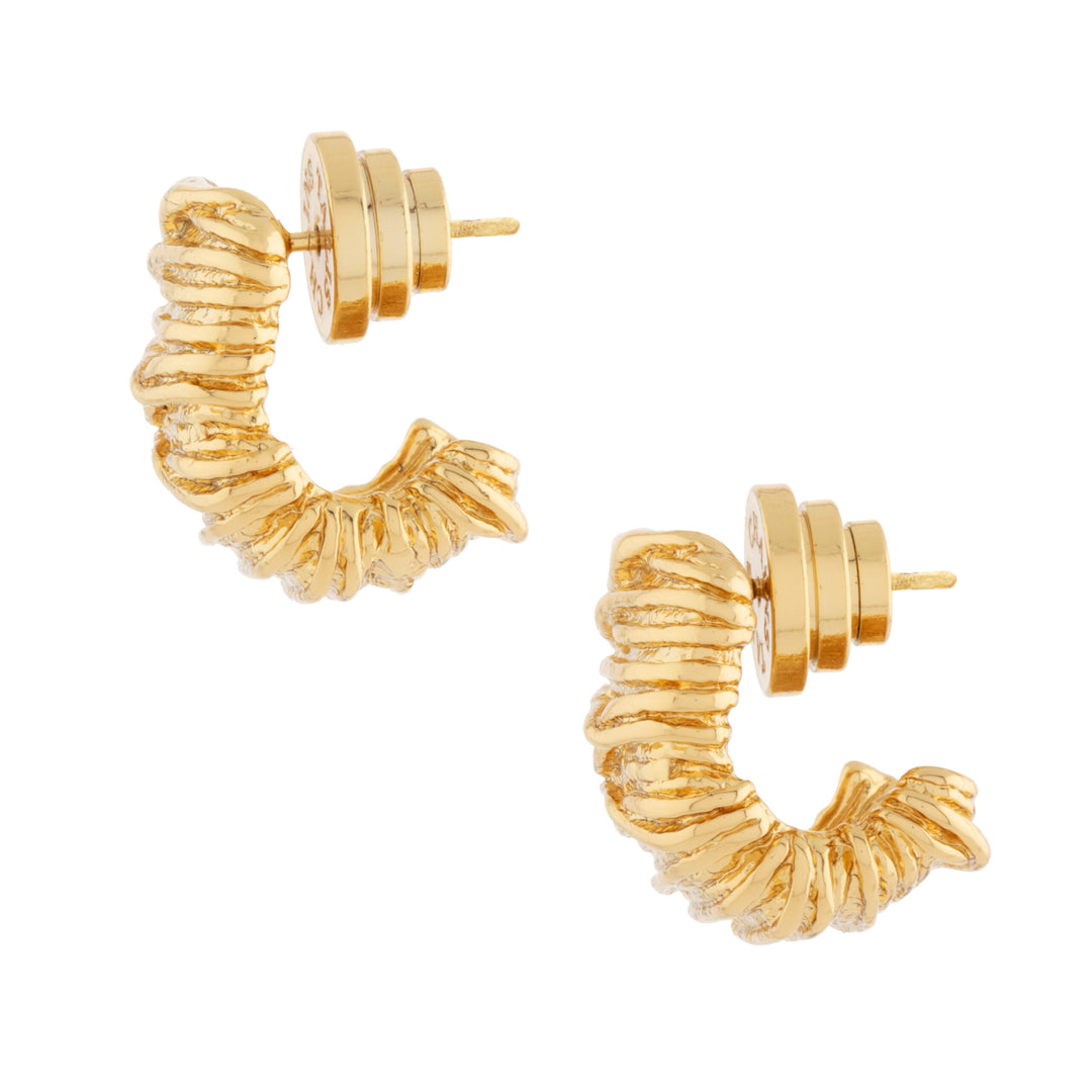 Textured Nugget Earrings - Gold