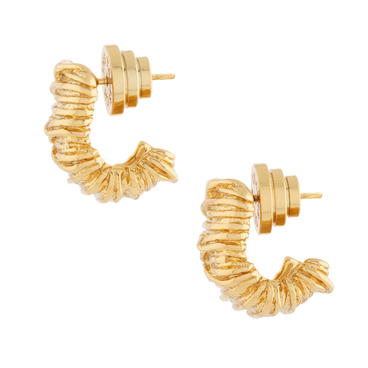 Textured Nugget Earrings - Gold