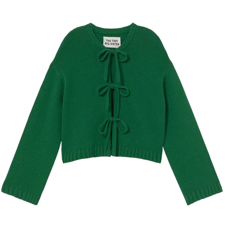 Tie Detail Cardigan - Dark Green